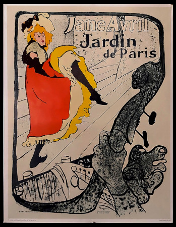 1980ca (1896) * Poster Art Original "Jane Avril, Jardin de Paris - Toulouse-Lautrec" Czechoslovakia (B+)