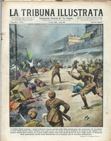 1935 * Original Historical Magazine "La Tribuna Illustrata (N°31) - Soldati Britannici Sparano Su Folla"