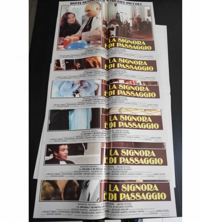 1982 * Set 6 Movie Lobby Cards "La Signora E' Di Passaggio - Michel Piccoli, Romy Schneider" Drama (A-)