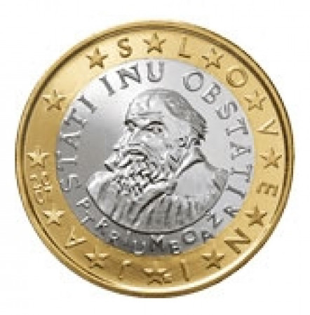 2007 1 Euro Slovenia Primoz Trubar Mynumi