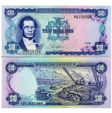 1981 * Banknote Jamaica 10 Dollars "George W Gordon" (p67b) aUNC