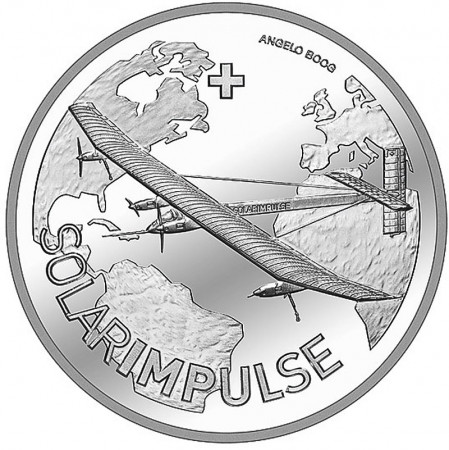 2015 * 20 Francs Silver Switzerland "Solar Impulse Project" BU