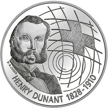 2010 * 20 Francs Silver Switzerland "Centenary of Henry Dunant's Death" BU