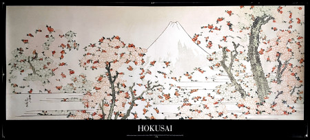 1990ca * Poster Art Original "HOKUSAI, Monte Fuji tra Alberi di Ciliegio" Italy (B+)