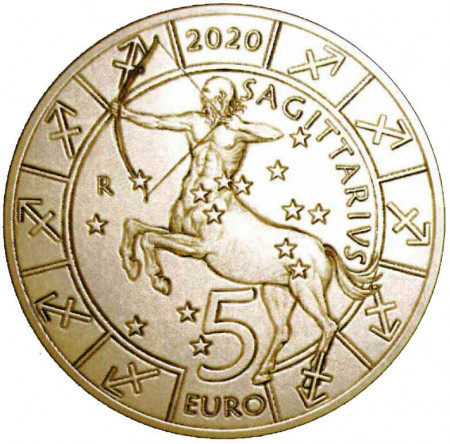 2020 * 5 Euro Bronzital SAN MARINO "Zodiac Series - Sagittarius" UNC