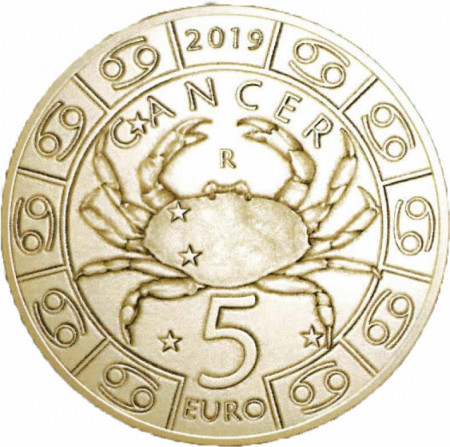 2019 * 5 Euro Bronzital SAN MARINO "Zodiac Series - Cancer" UNC