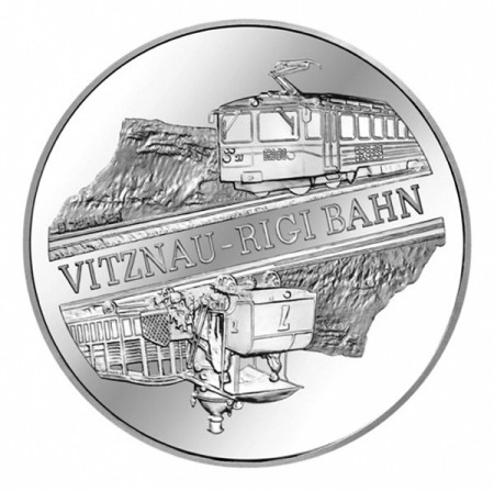 2008 * 20 Francs Silver Switzerland "Vitznau-Rigi Coq Railway" BU