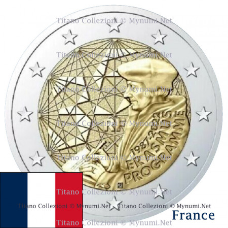 2022 * 2 Euro FRANCE "35th Anniversary of the Erasmus Programme" UNC