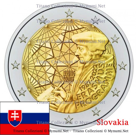 2022 * 2 Euro SLOVAKIA "35th Anniversary of the Erasmus Programme" UNC