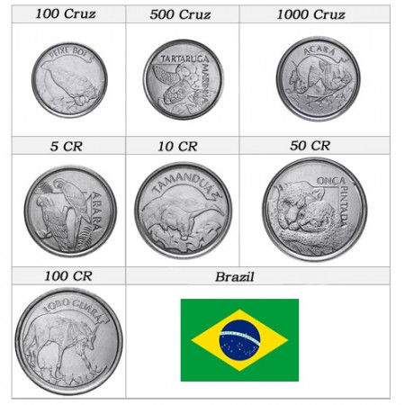 1992-94 * Series 7 coins Brazil Animals