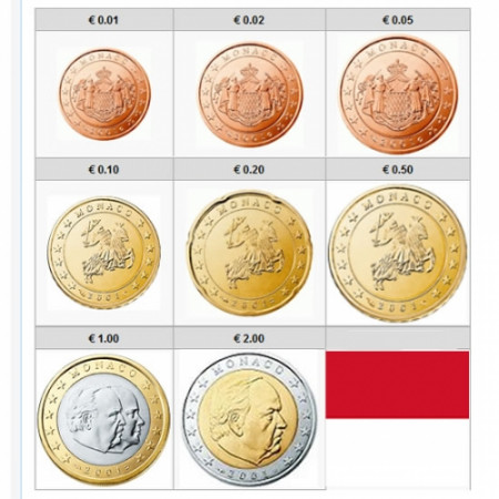 Mixed Years * Series 8 coins euro MONACO