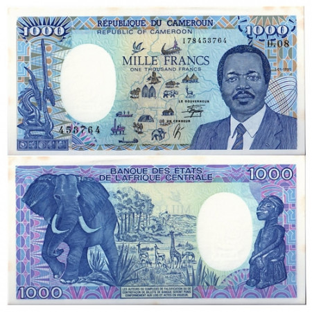 1990 * Banknote Cameroon 1000 Francs (p26b) UNC