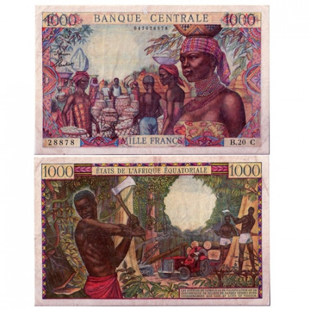 1963 * Banknote Equatorial Africa States 1000 francs F