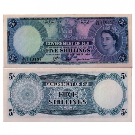 1964 * Banknote Fiji 5 shillings UNC