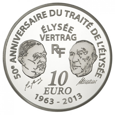 2013 * 10 euro FRANCE 50th Elysée Treaty Proof