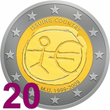 2009 * 20 coins 2 euro UEM EMU