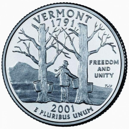 2001 * Quarter dollar United States Vermont (P)