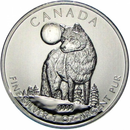 2011 * 5 Silver 1OZ  dollars Canada - wolf