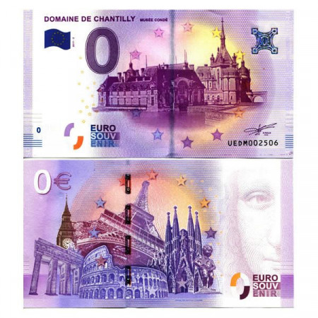 2017-2 * Banknote Souvenir France European Union 0 Euro "Domaine de Chantilly" UNC