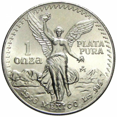 1990 * Mexico 1 OZ Silver ounce Libertad