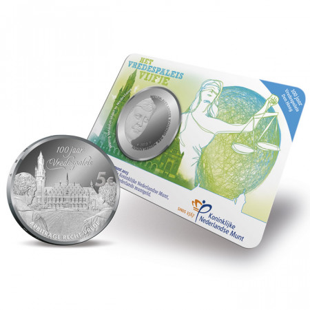 2013 * 5 euro NETHERLANDS 100th Peace Palace coincard