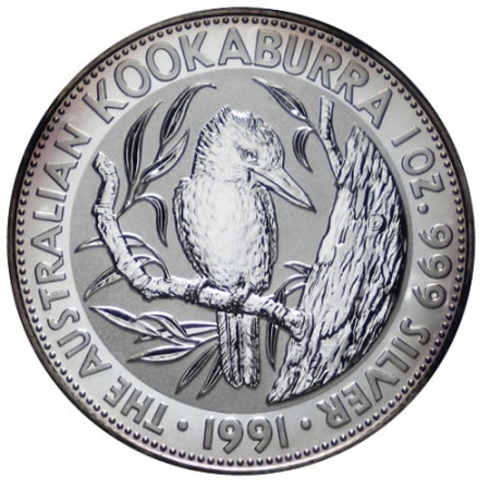 1991 * 5 Dollars Silver 1 OZ Australia "Kookaburra" BU