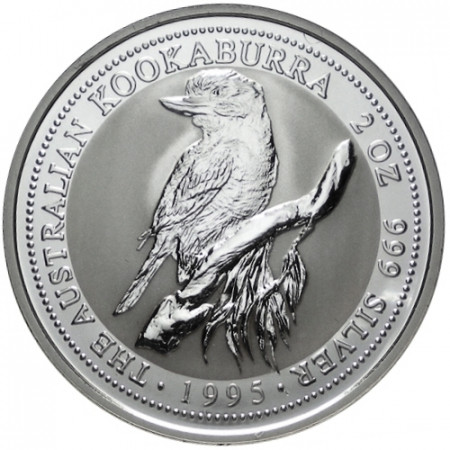 1995 * 2 silver dollar 2 OZ Kookaburra Australia