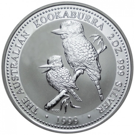 1999 * 2 silver dollar 2 OZ Kookaburra Australia