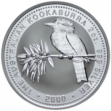 2000 * 2 silver dollar 2 OZ Kookaburra Australia