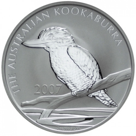 2007 * 2 silver dollar 2 OZ Kookaburra Australia