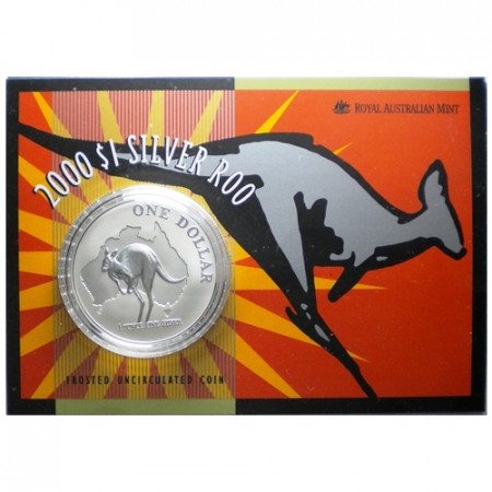 2000 * Silver dollar 1 OZ Kangaroo Australia coincard