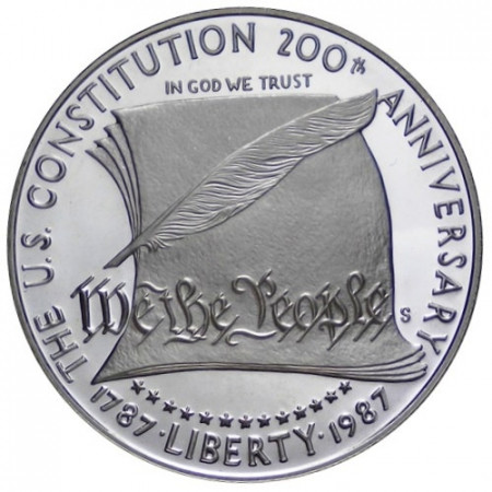 1987 S * 1 Dollar Silver United States "200th Anniversary of the Constitution" (KM 220) PROOF