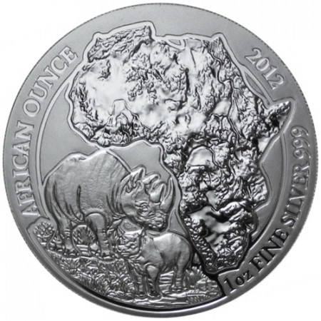 2012 * 50 rwf kwacha 1 OZ Rwanda Rhino