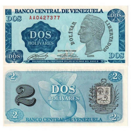 1989 * Banknote Venezuela 2 Bolivares "Simón Bolívar" (p69) UNC