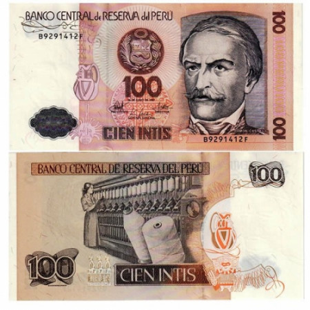 1987 * Banknote Peru 100 Intis "Ramon Castilla" (p133) UNC