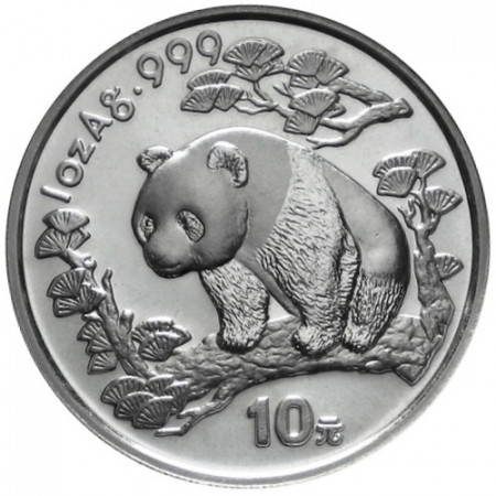 1997 * 10 Silver Yuan 1 OZ China Panda big date