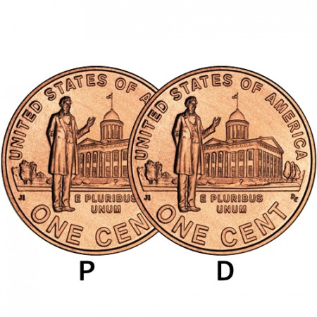 2009 * 2 x 1 Cent (Lincoln Cent) of Dollar United States "Professional Life" (KM 443) P+D