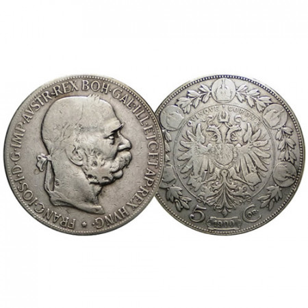 1900 * 5 Corona Silver Austria "Franz Joseph I" (KM 2807) aVF