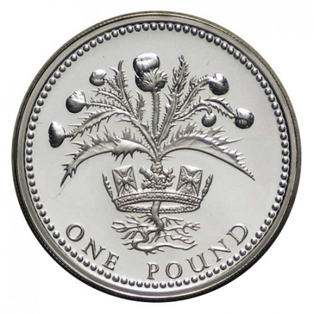 1989 * 1 Pound Silver Great Britain "Scotland - Thistle and Royal Diadem" (KM 959a) PROOF