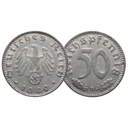 1940 B * 50 Reichspfennig GERMANY "Third Reich" (KM 96) VF