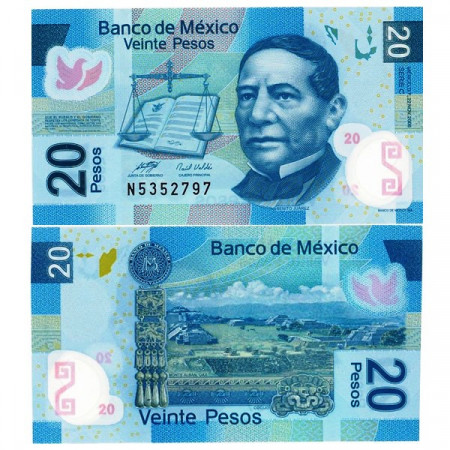 2012 * Banknote Polymer Mexico 20 Pesos (p122f) UNC