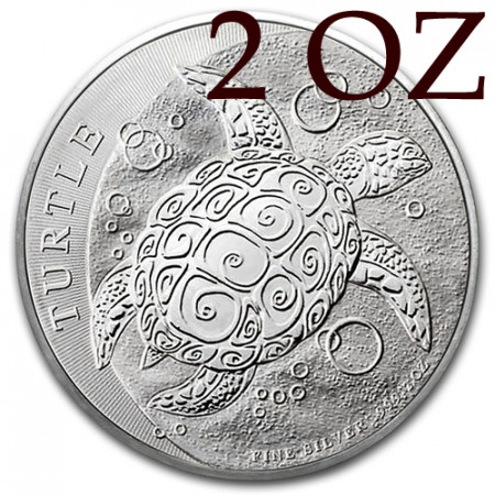 2015 * 5 Dollars Silver 2 OZ New Zealand "TAKU Turtle" BU