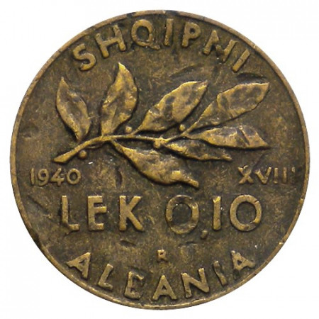 1940 XVIII * 0,10 Lek Albania "Victor Emmanuel III" Italian Occupation (KM 28) aVF