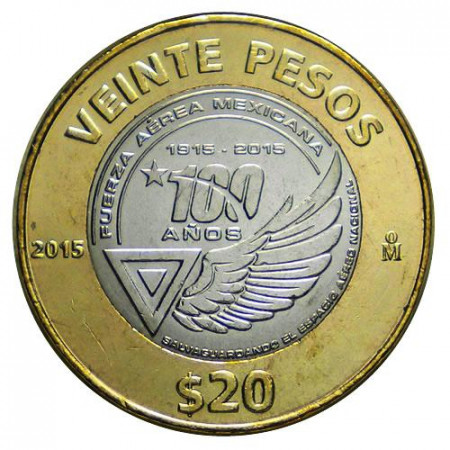 2015 * 20 Pesos Mexico "Mexican Air Force Centenary" UNC