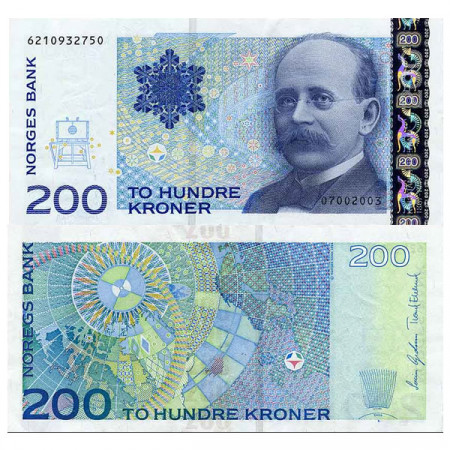 2003 * Banknote Norway 200 Kroner “Kristian Birkeland” (p50b) UNC