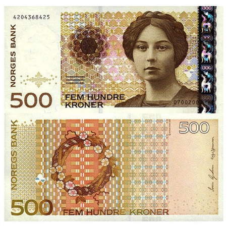 2002 * Banknote Norway 500 Kroner “Sigrid Undset” (p51c) XF