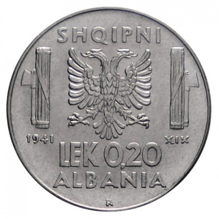 1941 XIX * 0,20 Lek Albania "Victor Emmanuel III" Italian Occupation (KM 29) XF/UNC