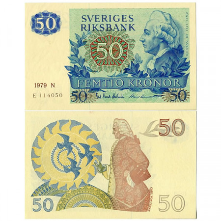 1979 * Banknote Sweden 50 Kronor “C von Linné” (p53c) UNC