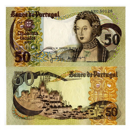 1980 * Banknote 50 Escudos Portugal "Infanta Dona Maria" (p174b) UNC