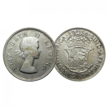 1954 * 2 1/2 Shillings Silver South Africa "Elizabeth II" (KM 51) VF